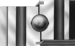Three types of four point contact ball slewing bearing Trois types de balles de balle de contact à quatre points