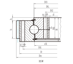 single row ball slewing bearing (HS series) external gear Boule à balle à une seule rangée Roulement (Série HS) Équipement externe
