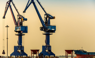 Application de roulement d'anneau d'allocation dans la grue à port